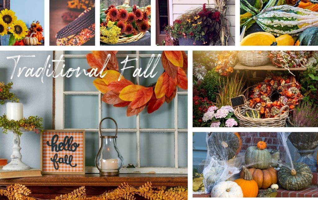 Traditional fall decor collage image