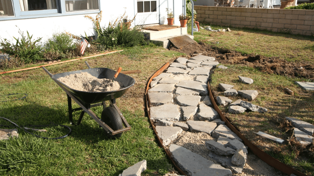 Image of front path hardscaping renovation