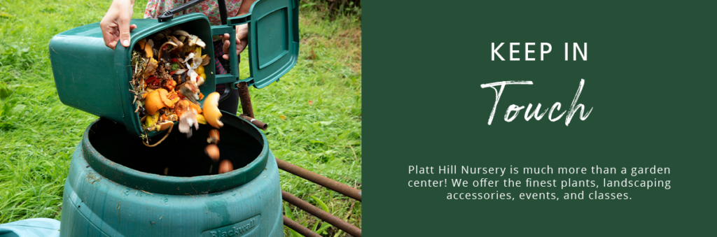 Platt Hill Nursery -how to start composting in Illinois - adding food scraps to compost