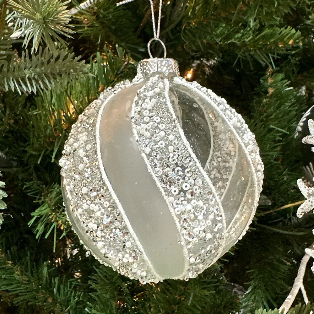 Glass and Glitter Ornament - Platt Hill Nursery