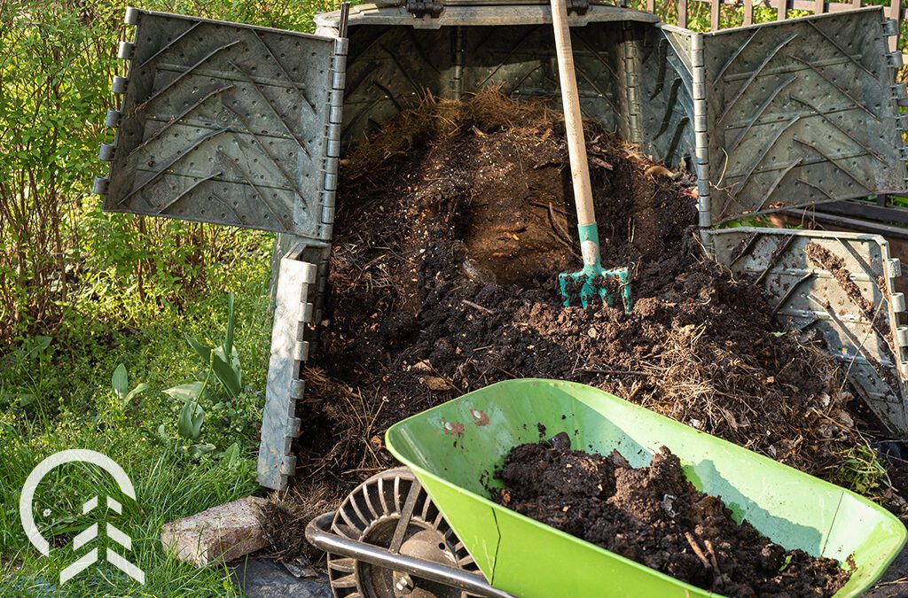 compost bin and wheelbarrow - Platt Hill Nursery- Chicago