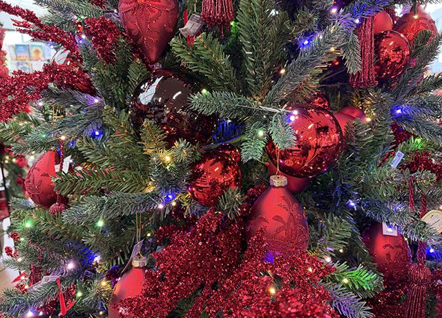 Traditional Christmas Red Tree